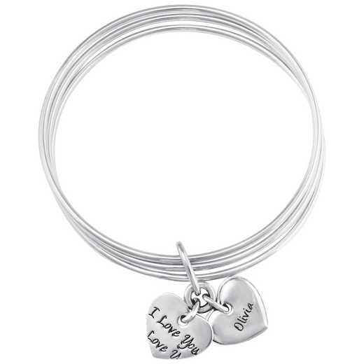 Women's Sterling Silver Personalized "I Love You" Bangle